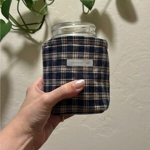 Handmade Blue Plaid Coffee Cozy